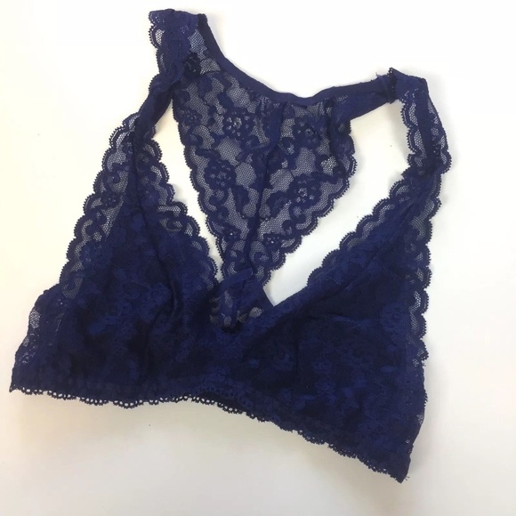 Victoria's Secret Other - Victoria's Secret Bralette Blue XS Lace Racerback
